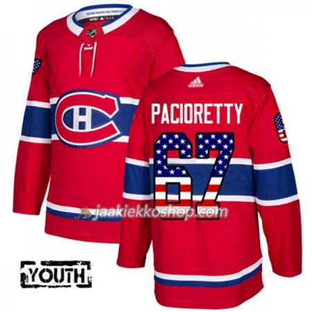 Lapsille NHL Montreal Canadiens Pelipaita Max Pacioretty 67 Adidas 2017-2018 Punainen USA Flag Fashion Authentic